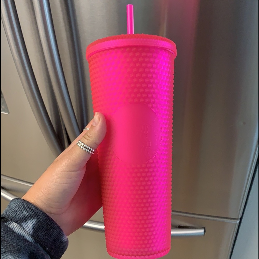 NEW neon 💓💕pink💕💓 studded Starbucks tumbler
